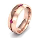 Grooved Five-Stone Ruby Ring (0.33 CTW) Perspective View