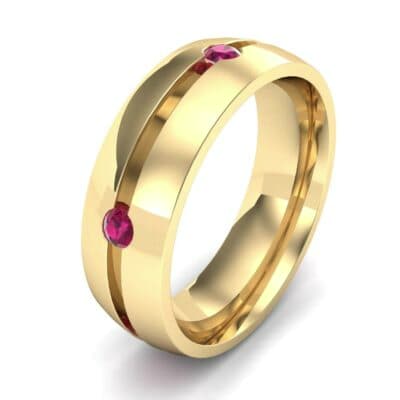 Grooved Five-Stone Ruby Ring (0.33 CTW) Perspective View