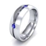 Grooved Five-Stone Blue Sapphire Ring (0.33 CTW) Perspective View