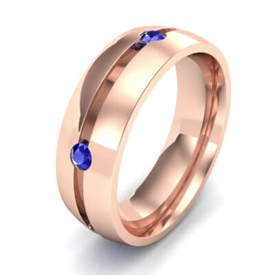 Grooved Five-Stone Blue Sapphire Ring (0.33 CTW) Perspective View