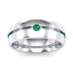 Grooved Five-Stone Emerald Ring (0.33 CTW) Top Dynamic View