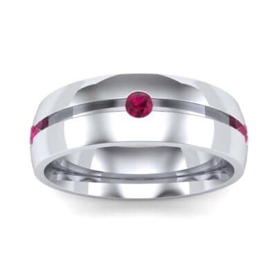 Grooved Five-Stone Ruby Ring (0.33 CTW) Top Dynamic View