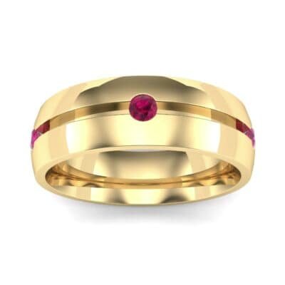 Grooved Five-Stone Ruby Ring (0.33 CTW) Top Dynamic View