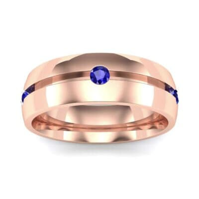 Grooved Five-Stone Blue Sapphire Ring (0.33 CTW) Top Dynamic View