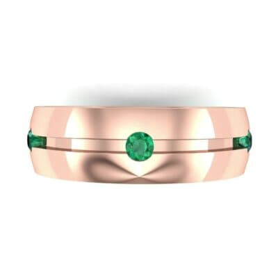 Grooved Five-Stone Emerald Ring (0.33 CTW) Top Flat View