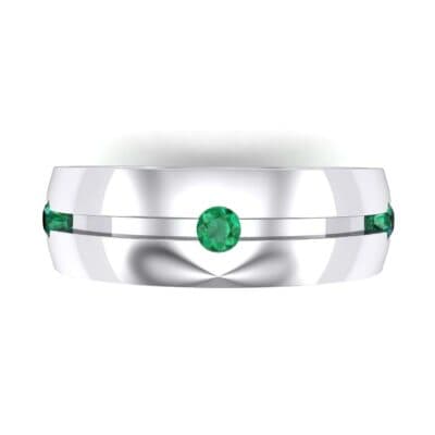 Grooved Five-Stone Emerald Ring (0.33 CTW) Top Flat View