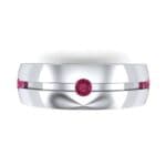 Grooved Five-Stone Ruby Ring (0.33 CTW) Top Flat View