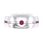 Grooved Five-Stone Ruby Ring (0.33 CTW) Top Flat View