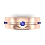 Grooved Five-Stone Blue Sapphire Ring (0.33 CTW) Top Flat View