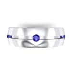Grooved Five-Stone Blue Sapphire Ring (0.33 CTW) Top Flat View