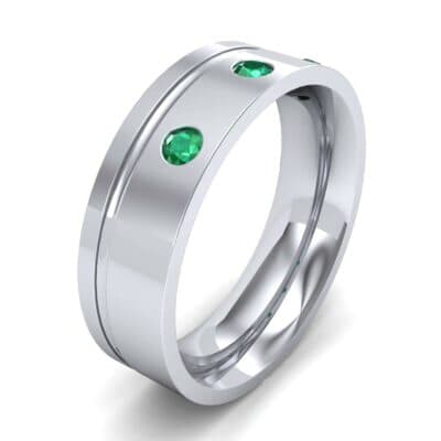 Round-Cut Trio Emerald Ring (0.2 CTW) Perspective View