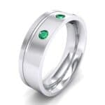 Round-Cut Trio Emerald Ring (0.2 CTW) Perspective View
