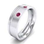 Round-Cut Trio Ruby Ring (0.2 CTW) Perspective View