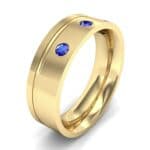 Round-Cut Trio Blue Sapphire Ring (0.2 CTW) Perspective View