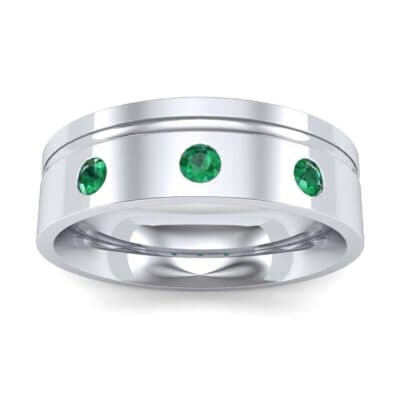 Round-Cut Trio Emerald Ring (0.2 CTW) Top Dynamic View