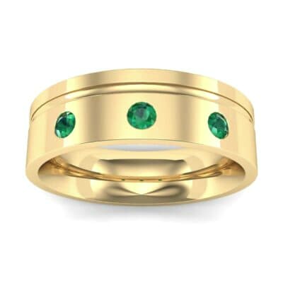Round-Cut Trio Emerald Ring (0.2 CTW) Top Dynamic View