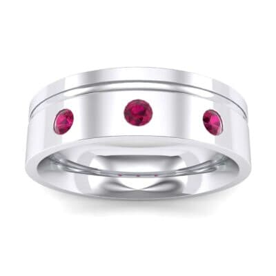 Round-Cut Trio Ruby Ring (0.2 CTW) Top Dynamic View