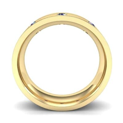 Round-Cut Trio Blue Sapphire Ring (0.2 CTW) Side View