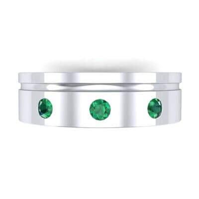 Round-Cut Trio Emerald Ring (0.2 CTW) Top Flat View