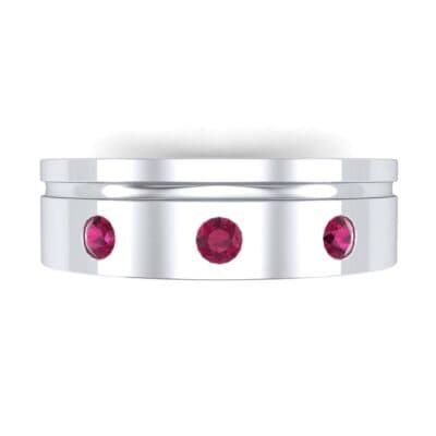 Round-Cut Trio Ruby Ring (0.2 CTW) Top Flat View