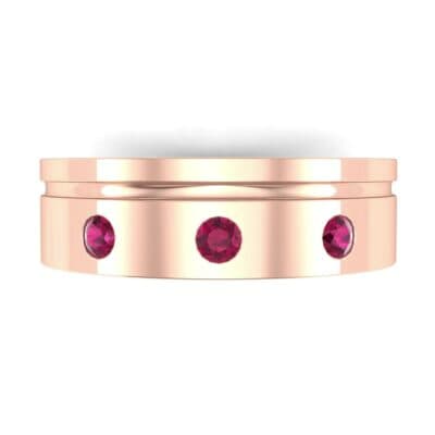 Round-Cut Trio Ruby Ring (0.2 CTW) Top Flat View