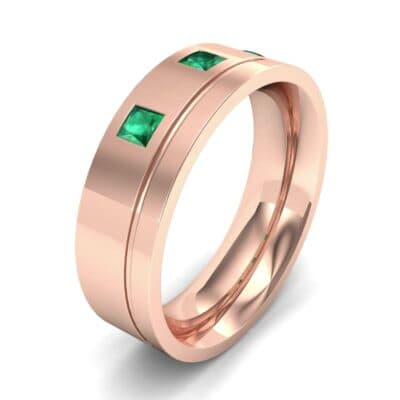 Princess-Cut Trio Emerald Ring (0.27 CTW) Perspective View