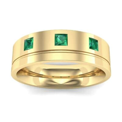 Princess-Cut Trio Emerald Ring (0.27 CTW) Top Dynamic View