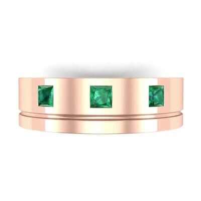 Princess-Cut Trio Emerald Ring (0.27 CTW) Top Flat View