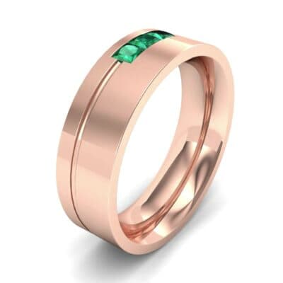 Channel-Set Trio Emerald Ring (0.27 CTW) Perspective View