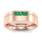 Channel-Set Trio Emerald Ring (0.27 CTW) Top Dynamic View
