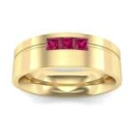 Channel-Set Trio Ruby Ring (0.27 CTW) Top Dynamic View