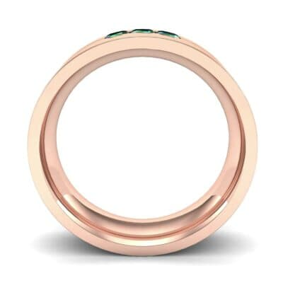 Channel-Set Trio Emerald Ring (0.27 CTW) Side View