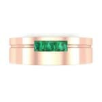 Channel-Set Trio Emerald Ring (0.27 CTW) Top Flat View