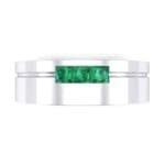 Channel-Set Trio Emerald Ring (0.27 CTW) Top Flat View