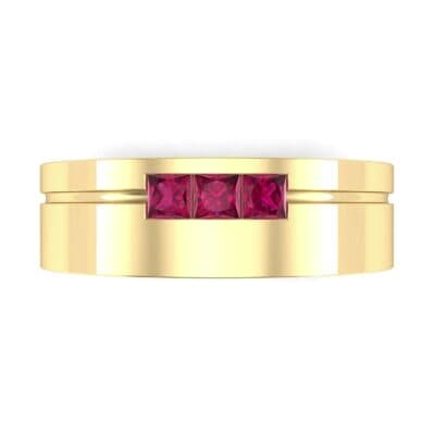 Channel-Set Trio Ruby Ring (0.27 CTW) Top Flat View