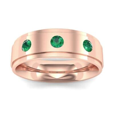 Stepped Edge Round-Cut Trio Emerald Ring (0.28 CTW) Top Dynamic View
