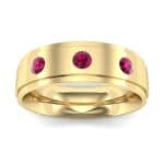 Stepped Edge Round-Cut Trio Ruby Ring (0.28 CTW) Top Dynamic View