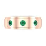 Stepped Edge Round-Cut Trio Emerald Ring (0.28 CTW) Top Flat View
