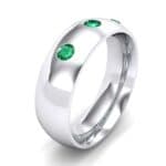 Rounded Three-Stone Emerald Ring (0.28 CTW) Perspective View