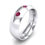 Rounded Three-Stone Ruby Ring (0.28 CTW) Perspective View