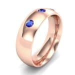 Rounded Three-Stone Blue Sapphire Ring (0.28 CTW) Perspective View