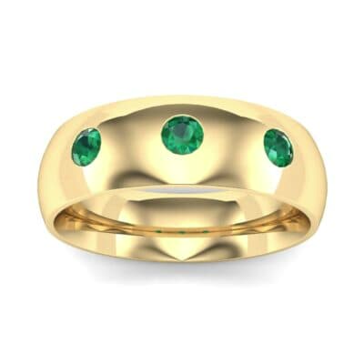 Rounded Three-Stone Emerald Ring (0.28 CTW) Top Dynamic View