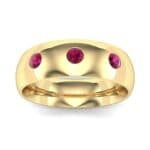 Rounded Three-Stone Ruby Ring (0.28 CTW) Top Dynamic View