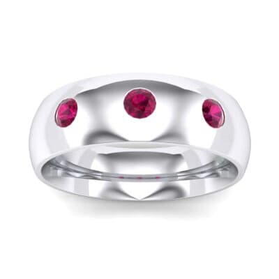 Rounded Three-Stone Ruby Ring (0.28 CTW) Top Dynamic View