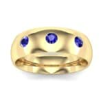 Rounded Three-Stone Blue Sapphire Ring (0.28 CTW) Top Dynamic View
