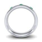 Rounded Three-Stone Emerald Ring (0.28 CTW) Side View