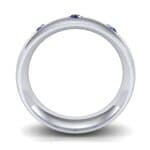 Rounded Three-Stone Blue Sapphire Ring (0.28 CTW) Side View