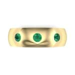 Rounded Three-Stone Emerald Ring (0.28 CTW) Top Flat View