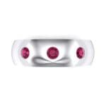 Rounded Three-Stone Ruby Ring (0.28 CTW) Top Flat View