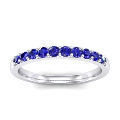 Thin Surface Prong Set Blue Sapphire Ring (0.46 CTW) Top Dynamic View